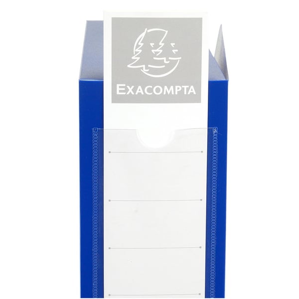 Exacompta 10x Arkivboks med trykknaplukning 80 mm ryg PP uigennemsigtig A4 - Blå 59832E