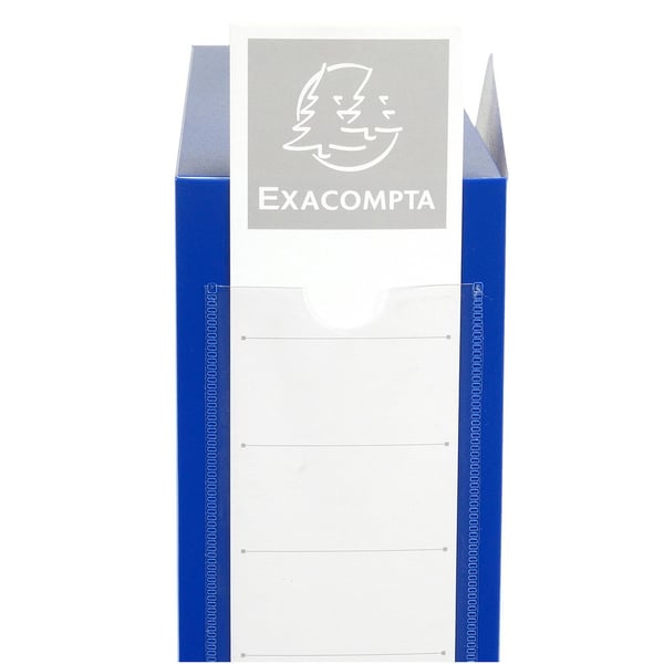 Exacompta 10x Arkivboks med trykknaplukning 80 mm ryg PP uigennemsigtig A4 - Blå 59832E