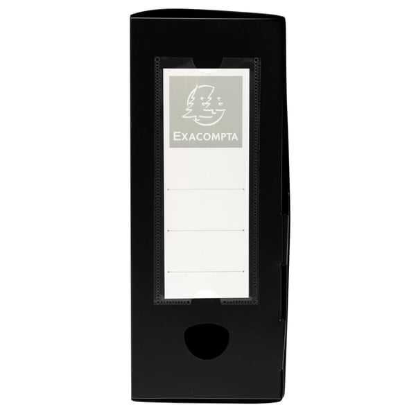 Exacompta 10x Arkivboks med lukning med trykknap 100 mm ryg PP uigennemsigtig A4 - Sort 59931E