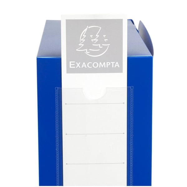 Exacompta 10x Arkivboks med lukning med trykknap 100 mm ryg PP uigennemsigtig A4 - Blå 59932E