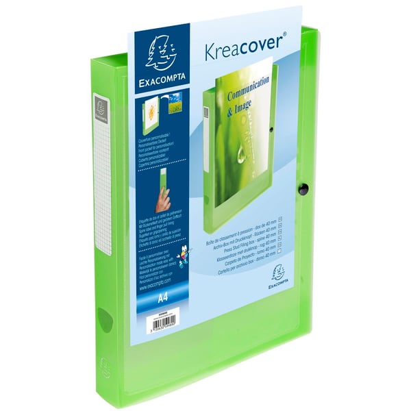 Exacompta 5x Arkiveringsboks med trykknaplukning PP uigennemsigtig A4 - assorterede farver 59989E