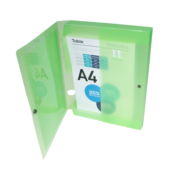Exacompta 5x Arkiveringsboks med trykknaplukning PP uigennemsigtig A4 - assorterede farver 59989E
