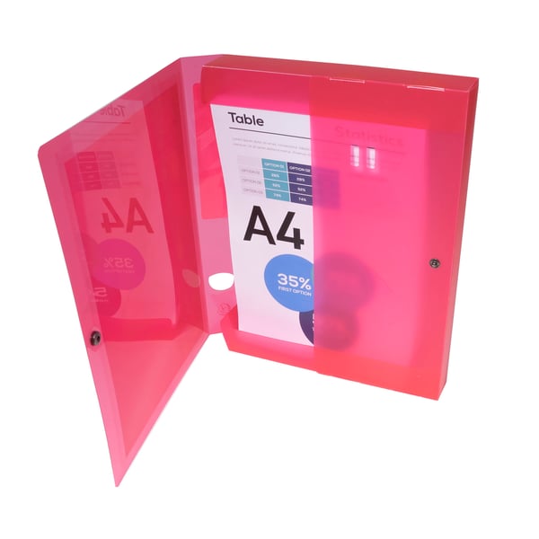 Exacompta 5x Arkiveringsboks med trykknaplukning PP uigennemsigtig A4 - assorterede farver 59989E