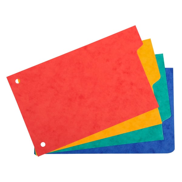 Exacompta 10x Skillevaegge til kort 225gsm karton Forever 4 dele - 100x150mm - assorterede farver 604E