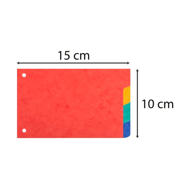 Exacompta 10x Skillevaegge til kort 225gsm karton Forever 4 dele - 100x150mm - assorterede farver 604E