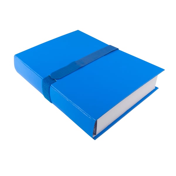 Exacompta 10x Balacron Expanding Spine Folder, A4, Hook and Loop Strap - Blå 622E