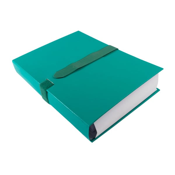 Exacompta 10x Balacron Expanding Spine Folder, A4, Hook and Loop Strap - Grøn 623E