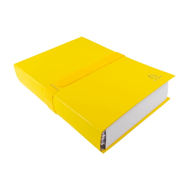 Exacompta 10x Balacron Expanding Spine Folder, A4, Hook and Loop Strap - Gul 627E