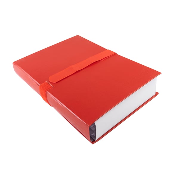Exacompta 10x Balacron Expanding Spine Folder, A4, Hook and Loop Strap - Rød 629E