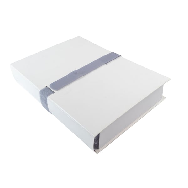 Exacompta 10x Balacron Expanding Spine Folder, A4, Hook and Loop Strap - hvid 631E