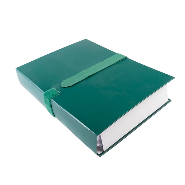 Exacompta 10x Balacron Expanding Spine Folder, A4, Hook and Loop Strap - Mørkegrøn 633E
