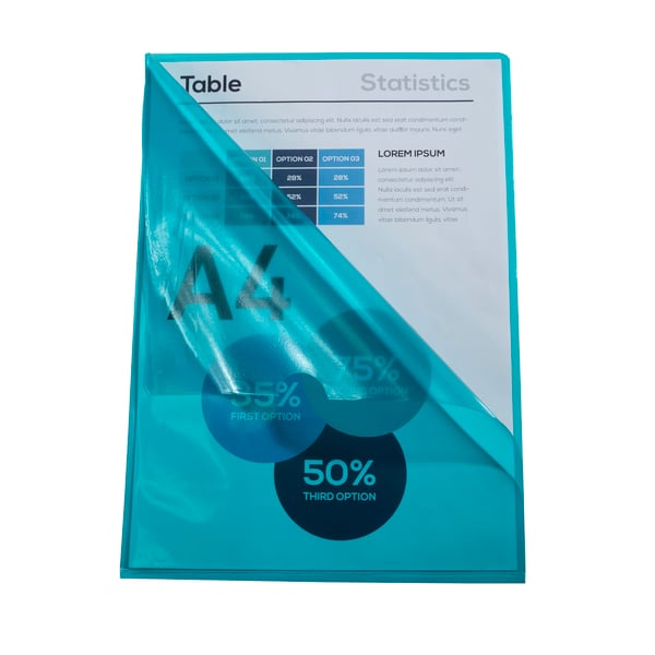 Exacompta 10x Skaeremapper, PVC A4 (pakke med 10 stk.) - assorterede farver 660500E