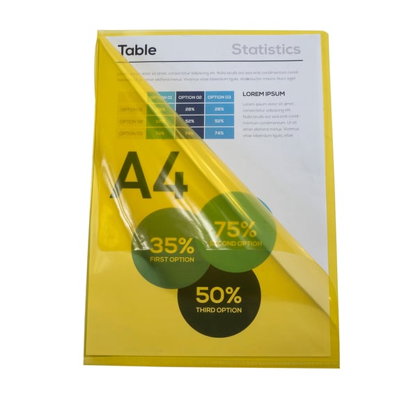 Exacompta PVC-skaeringsmappe, A4, pose med 100 stk. - Gul 661235E