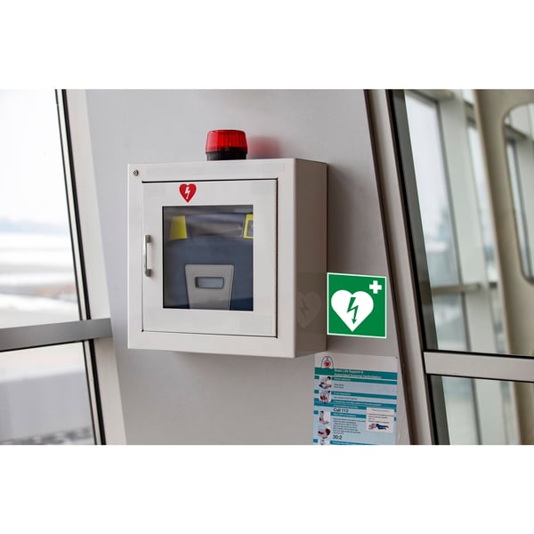 Exacompta Selvklaebende skilt til defibrillator (20 cm) - Grøn 67008E