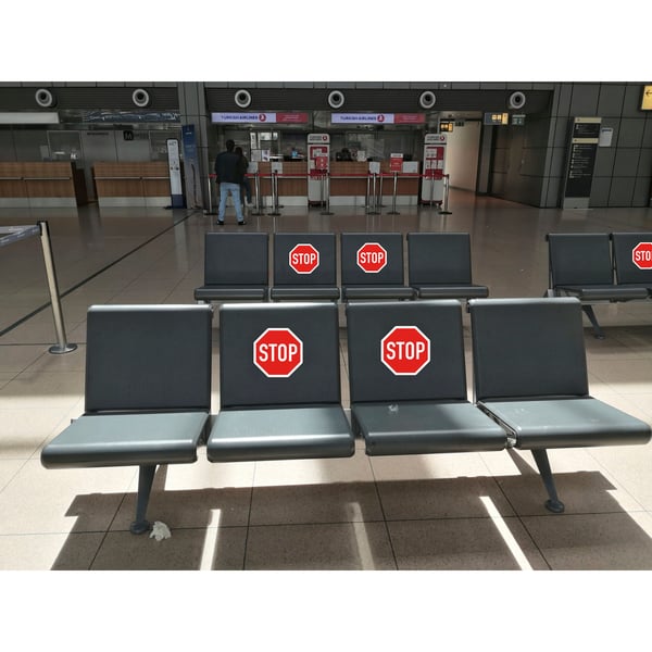 Exacompta Selvklaebende stopskilt (30 cm) - Rød 67010E