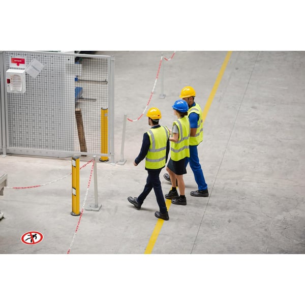 Exacompta Selvklaebende skilt med forbud mod fodgaengere (20 cm) - Rød 67012E
