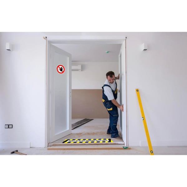 Exacompta Selvklaebende skilt med adgangsforbud (20 cm) - Rød 67013E