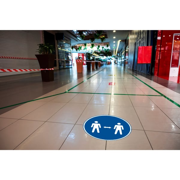 Exacompta Selvklaebende skilt til sikker afstandsafstand (20 cm) - Blå 67020E