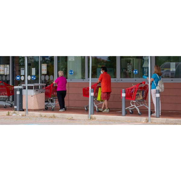 Exacompta Selvklaebende skilt til sikker afstandsafstand (20 cm) - Blå 67020E