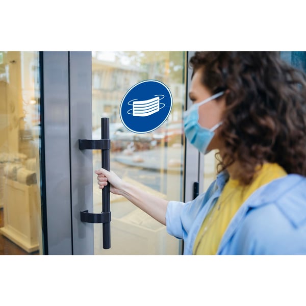 Exacompta Selvklaebende skilt med obligatorisk maske (20 cm) - Blå 67021E