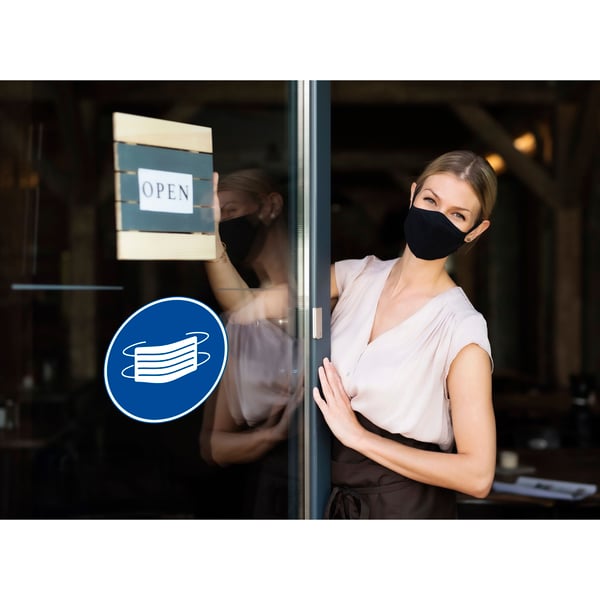 Exacompta Selvklaebende skilt med obligatorisk maske (20 cm) - Blå 67021E