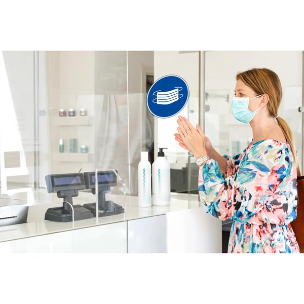 Exacompta Selvklaebende skilt med obligatorisk maske (20 cm) - Blå 67021E