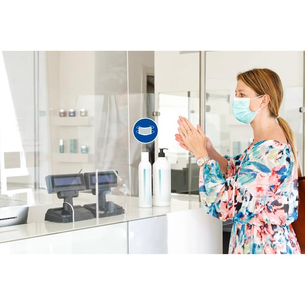Exacompta Selvklaebende skilt med obligatorisk maske (20 cm) - Blå 67021E
