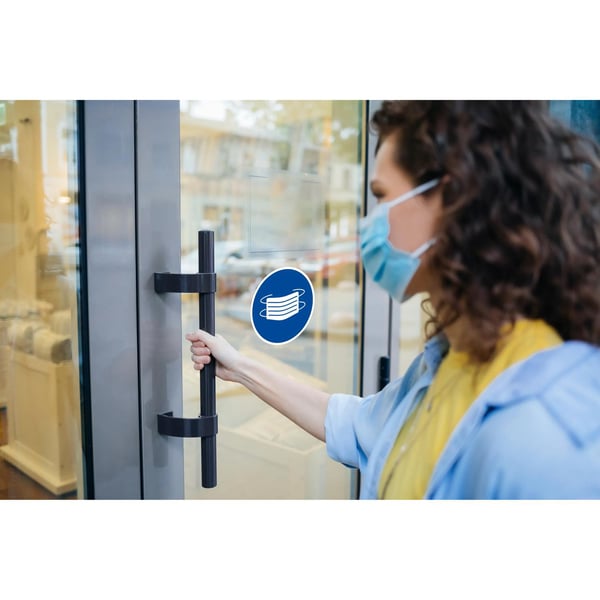 Exacompta Selvklaebende skilt med obligatorisk maske (20 cm) - Blå 67021E