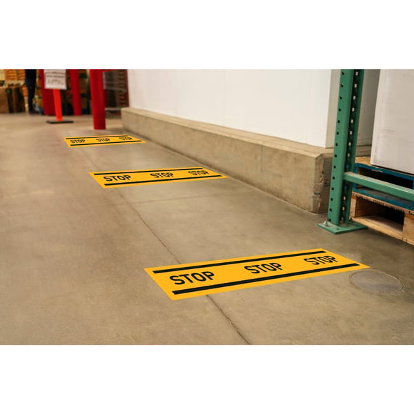 Exacompta Selvklaebende obligatorisk stopskilt (1 meter) - Gul 67025E
