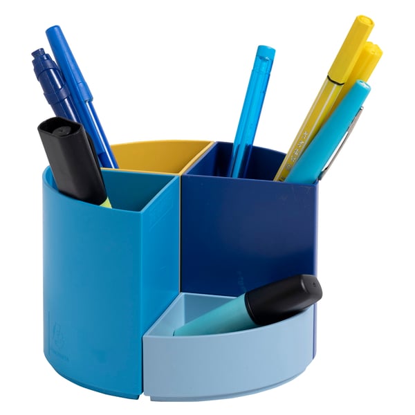 Exacompta 3x Quarter Bee Blue modulopbygget penneholder - assorterede farver 68202D