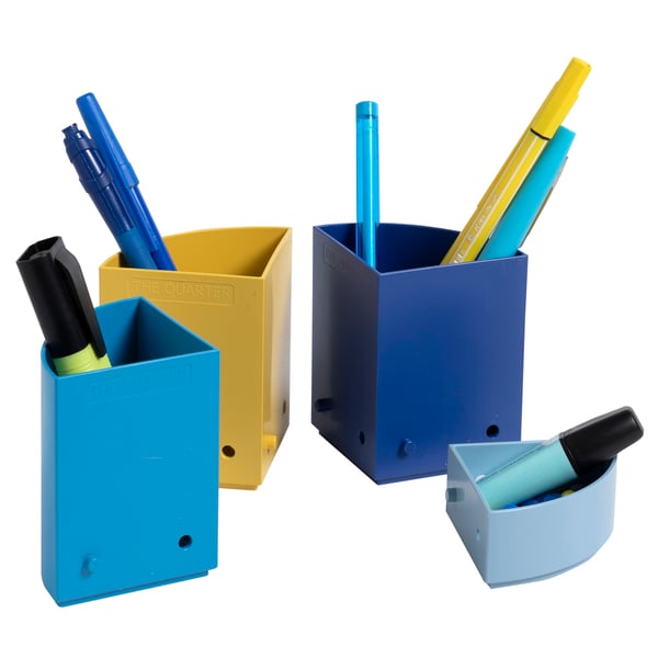 Exacompta 3x Quarter Bee Blue modulopbygget penneholder - assorterede farver 68202D