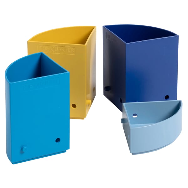 Exacompta 3x Quarter Bee Blue modulopbygget penneholder - assorterede farver 68202D