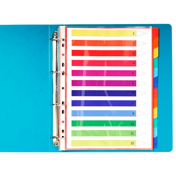 Exacompta 5x Dividers Premium Pressboard, 320x240mm, 225gsm, 12 dele - assorterede farver 7034E
