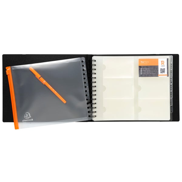 Exacompta 5x Exactive Exacard Exacard visitkortholder, Medium - Sort 75134E
