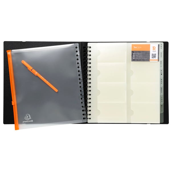Exacompta 5x Exactive ExaCard visitkortholder, stor - Sort 75234E