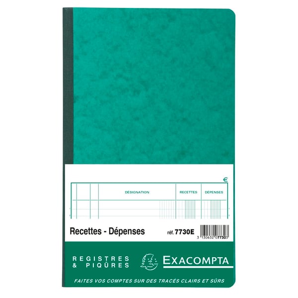 Exacompta PIQ. 32/19,5 RECETTES-DEPENSES 80 SIDER - assorterede farver 7730E