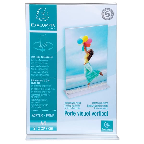 Exacompta 20x Stand-up litteraturholder A4 Clear - Krystal 84158D