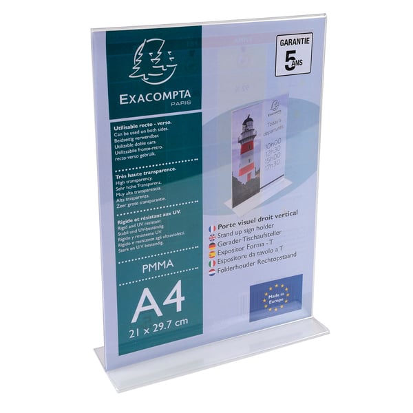 Exacompta 20x Stand-up litteraturholder A4 Clear - Krystal 84158D