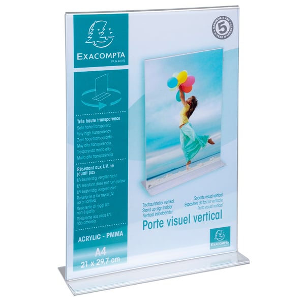 Exacompta 20x Stand-up litteraturholder A4 Clear - Krystal 84158D