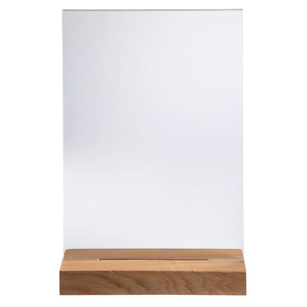 Exacompta 10x Stand-up skilteholder med traefod (A4 portraet) - Krystal 84258D