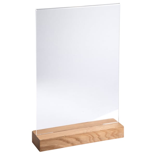 Exacompta 10x Stand-up skilteholder med traefod (A4 portraet) - Krystal 84258D