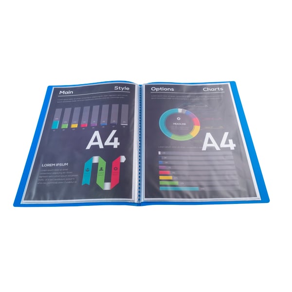 Exacompta 25x Display Book Opaque PP Welded A4 - Lyseblå 8512E