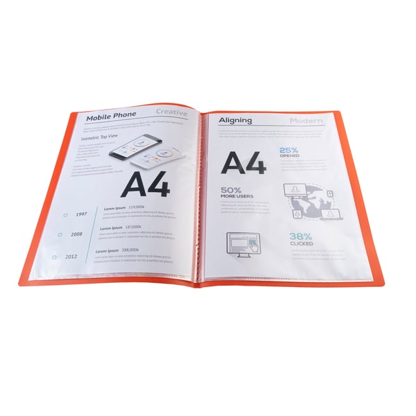 Exacompta 25x Display Book Opaque PP Welded A4 - Rød 8515E