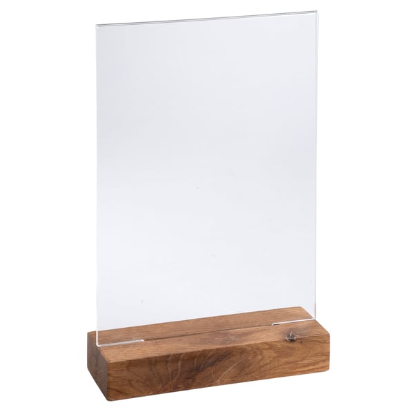 Exacompta 10x Stand up skilteholder med traefod A5 portraet Kontor klar - Krystal 85258D