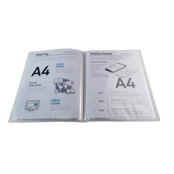 Exacompta 12x Display Book Translucent PP svejset, A4 - Krystal 85460E