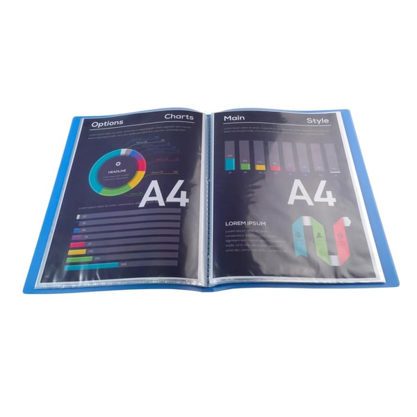 Exacompta 12x Display Book Translucent PP svejset, A4 - Blå 85462E