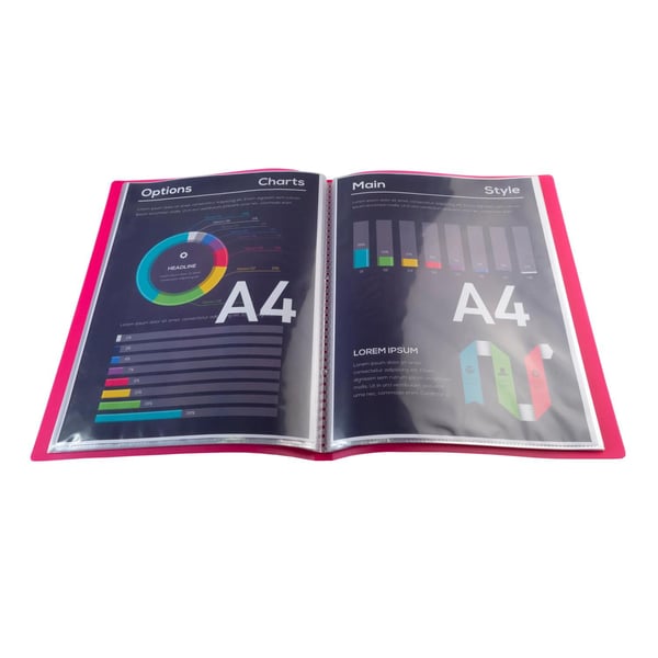 Exacompta 12x Display Book Translucent PP svejset, A4 - Rød 85465E
