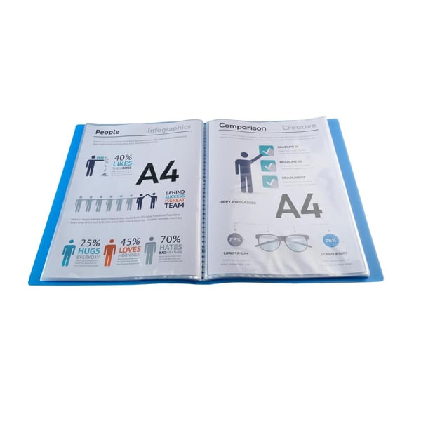 Exacompta 8x Display Book Translucent PP svejset, A4 - assorterede farver 86069E