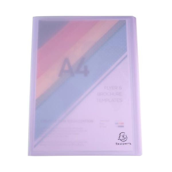 Exacompta 10x Chromaline Pastel Displaybog, 50 lommer halvstiv PP A4 - assorterede farver 88570E