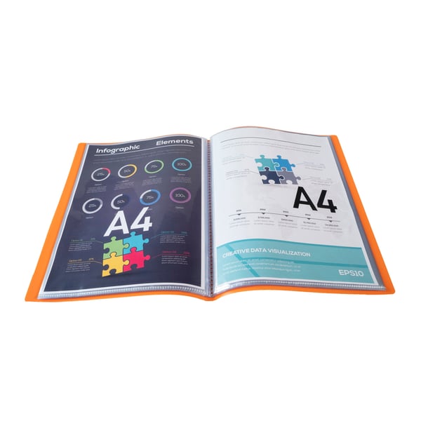 Exacompta 8x OPAK 0,5 mm polypropylen Display Book Krystallommer 160 visninger, A4 - orange 88824E